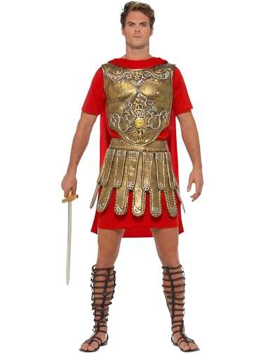 Smiffys Römischer Gladiator, Gold und Rot, mit Tunika, EVA Brustplatte und EVA Rock Smiffys Römischer Gladiator, Gold und Rot, mit Tunika, EVA Brustplatte und EVA Rock von Smiffys