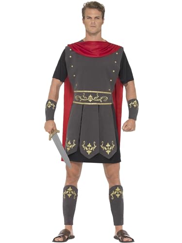 Smiffys Römischer Gladiator Kostüm, Schwarz, mit Tunika, befestigtem Umhang, Arm- & Beinstulpen Smiffys Römischer Gladiator Kostüm, Schwarz, mit Tunika, befestigtem Umhang, Arm- & Beinstulpen von Smiffys