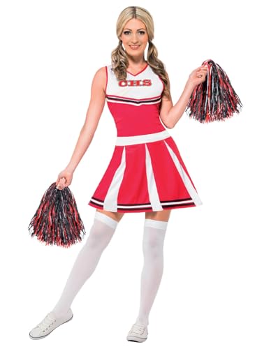 Smiffys Cheerleader Kostüm, Rot, mit Kleid & Puschel Smiffys Cheerleader Kostüm, Rot, mit Kleid & Puschel von Smiffys