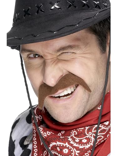 Smiffys - Schnurrbart eines Cowboys für Erwachsene - Braun von Smiffys