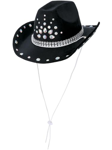Smiffys Schwarzer Strass-Cowgirl-Hut, Silberne Juwelen Smiffys Schwarzer Strass-Cowgirl-Hut, Silberne Juwelen von Smiffys