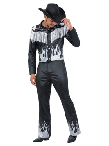 Smiffys Schwarzes glamouröses Cowboy-Kostüm, Hemd & Hose, Cowboys und Indianer-Kostüm, Cowboy-Dress Up Smiffys Schwarzes glamouröses Cowboy-Kostüm, Hemd & Hose, Cowboys und Indianer-Kostüm, Cowboy-Dress Up von Smiffys