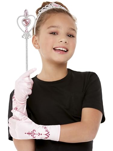 Smiffys Set Rosa Prinzessin, Zauberstab, Tiara und Handschuhe von Smiffys