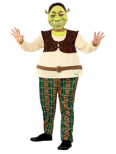 Smiffys Shrek-Kinderkostüm, Grün, mit Hoop Einteiler Schaumstoff-Maske von Smiffys