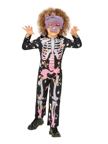 Smiffys Skelett Glitzerkostüm in Roségold, Onesie & Glitzer-Kunstfellmaske Smiffys Skelett Glitzerkostüm in Roségold, Onesie & Glitzer-Kunstfellmaske von Smiffys