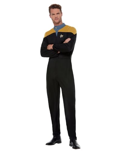Smiffys Star Trek-Uniform Sicherheit/Technik, Raumschiff Voyager, Gold & Schwarz, Overall, Delta-Abzeichen & Rangabzeichen Smiffys Star Trek-Uniform Sicherheit/Technik, Raumschiff Voyager, Gold & Schwarz, Overall, Delta-Abzeichen & Rangabzeichen von Smiffys