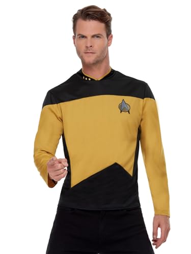 Smiffys Star Trek-Uniform Sicherheit/Technik, Das Nächste Jahrhundert, Gold & Schwarz, Oberteil von Smiffys