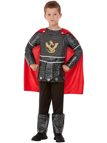 Deluxe Knight Costume, Black, Tunic, Trousers & Cape, (M) von Smiffys