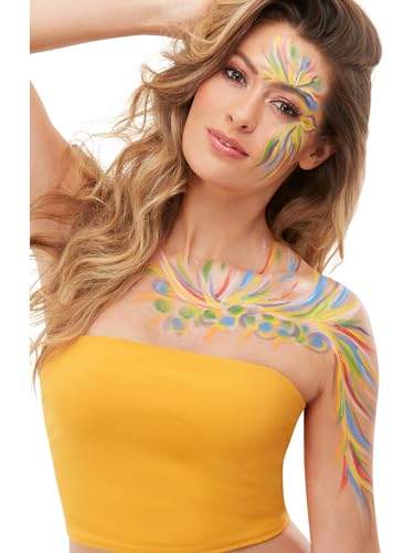 Smiffys Smiffys Make Up FX, Regenbogen Festival Set, mit Aqua Creme Farben & Applikatoren von Smiffys