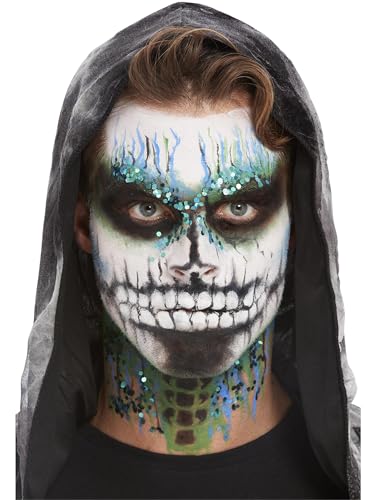 Smiffys Smiffys Make-Up FX, Skelett-Set, Aqua, Abziehbildern, Glitzer, Gesichtsfarben und Schwamm. Smiffys Smiffys Make-Up FX, Skelett-Set, Aqua, Abziehbildern, Glitzer, Gesichtsfarben und Schwamm. von Smiffys