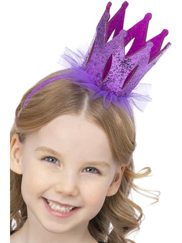 Smiffys Stirnband mit lilafarbener Glitzerkrone von Smiffys