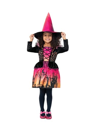 Smiffys Sunset Witch-Kostüm, Kleid & Hut mit Ombre-Druck Smiffys Sunset Witch-Kostüm, Kleid & Hut mit Ombre-Druck von Smiffys