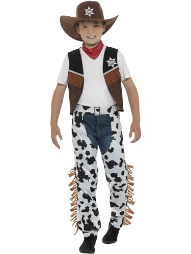 Smiffys Texanisches Cowboy-Kostüm, Braun, mit Hut, Halsband, Weste, Abzeichen und Cowboyhose Smiffys Texanisches Cowboy-Kostüm, Braun, mit Hut, Halsband, Weste, Abzeichen und Cowboyhose von Smiffys