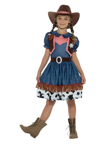 Smiffys Texanisches Cowgirl-Kostüm, Blau, mit Kleid, befestigter Weste und Hut Smiffys Texanisches Cowgirl-Kostüm, Blau, mit Kleid, befestigter Weste und Hut von Smiffys