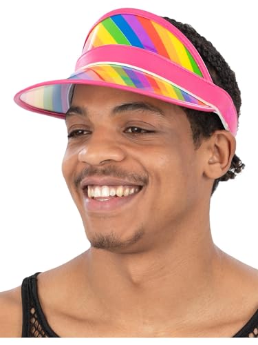 Smiffys Transparentes Regenbogenvisier - Buntes Festival & Stolz, rosa Rand, verstellbare Passform, leichter Faschingshut für Sommer, Strand, Paraden, LGBTQ+ Events & Kostümpartys Smiffys Transparentes Regenbogenvisier - Buntes Festival & Stolz, rosa Rand, verstellbare Passform, leichter Faschingshut für Sommer, Strand, Paraden, LGBTQ+ Events & Kostümpartys von Smiffys