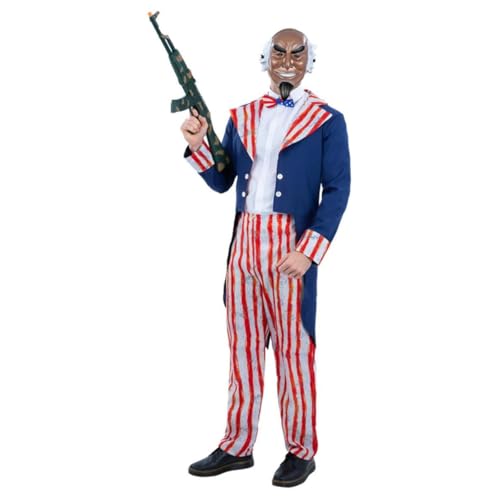 Smiffys Uncle Sam Horror Patriot Kostüm Jacke, Hose, Fliege & Maske, Halloween Erwachsene Verkleidung Halloween Dress Up Kostüme Smiffys Uncle Sam Horror Patriot Kostüm Jacke, Hose, Fliege & Maske, Halloween Erwachsene Verkleidung Halloween Dress Up Kostüme von Smiffys