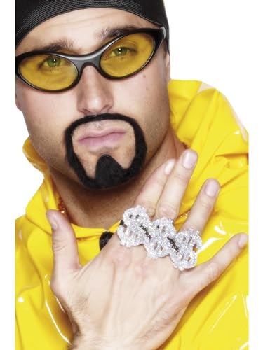 Smiffys 3 in 1 Dollar Rapper Ring, Silber Smiffys 3 in 1 Dollar Rapper Ring, Silber von Smiffys