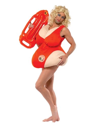 Smiffys Kostüm Baywatch, Rot, mit gepolstertem Body von Smiffys