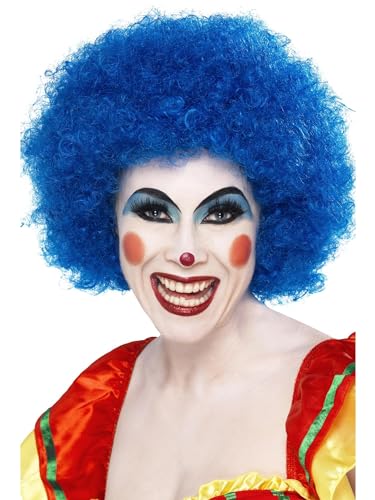 Smiffys Verrückter Clown Perücke, Blau, 120g von Smiffys