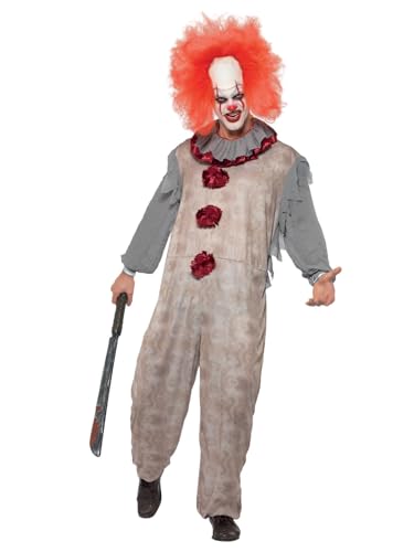 Smiffys 40325M Vintage-Clown-Kostüm, Herren, Grau und Rot, M - Size 38"-40" von Smiffys