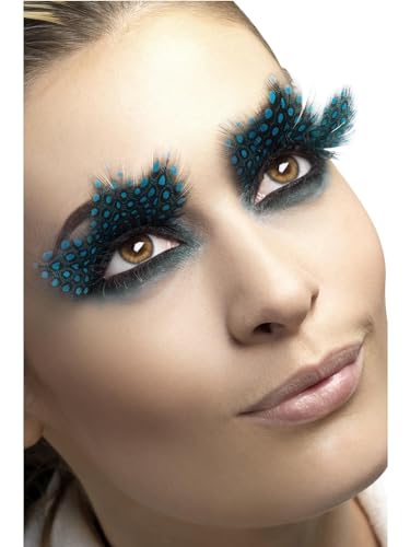Smiffys Wimpern, Große Feder mit aquamarinblauen Punkten, enthält Klebstoff Smiffys Wimpern, Große Feder mit aquamarinblauen Punkten, enthält Klebstoff von Smiffys