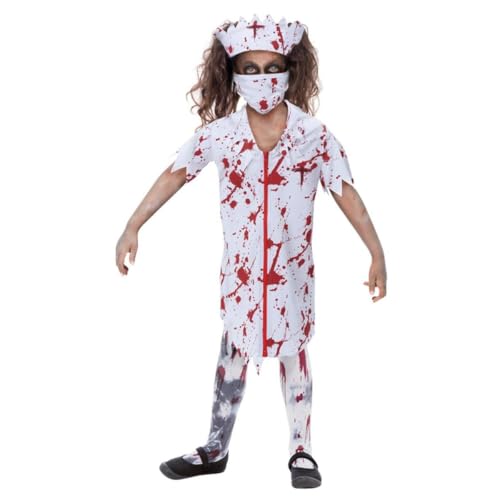 Smiffys Zombie Krankenschwester Mädchen Kostüm mit Kleid, Maske & Stirnband, Halloween Kind Verkleidung Zombie Dress Up Kostüme Smiffys Zombie Krankenschwester Mädchen Kostüm mit Kleid, Maske & Stirnband, Halloween Kind Verkleidung Zombie Dress Up Kostüme von Smiffys