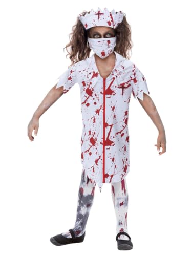 Smiffys Zombie Krankenschwester Mädchen Kostüm mit Kleid, Maske & Stirnband, Halloween Kind Verkleidung Zombie Dress Up Kostüme Smiffys Zombie Krankenschwester Mädchen Kostüm mit Kleid, Maske & Stirnband, Halloween Kind Verkleidung Zombie Dress Up Kostüme von Smiffys