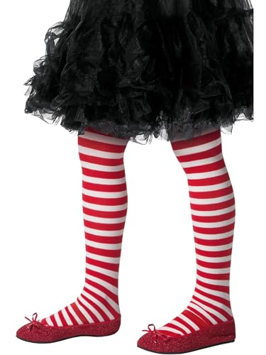 Striped Tights, Childs, Red & White von Smiffys