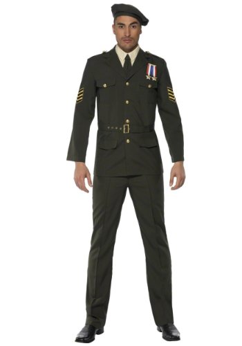 Vegaoo Militär Offiziers-Kostüm für Herren schwarz - L von Smiffys