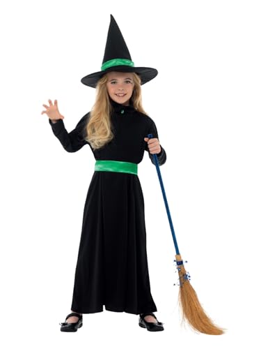 Wicked Witch Costume, Black, with Dress, Belt & Hat (S) von Smiffys