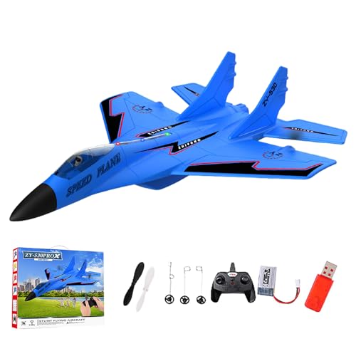 ZY 530 Pro RC Plane,2025 New Zy-530 Rc Plane,Remote Control Gliders Airplane,2.4ghz Rc Remote Control Fighter Model Toy (Blue) von Smilamo