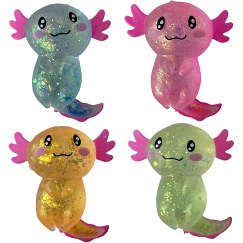 4 Stück Glitzer Axolotle, Glitzer Axolotl Squeeze Toys, Entzückende Axolotl Spielzeug, Entspannte Axolotl Spielzeug, Stress Toy für Kinder und Erwachsene, Squeeze Ball für Party, Geburtstags 4 Stück Glitzer Axolotle, Glitzer Axolotl Squeeze Toys, Entzückende Axolotl Spielzeug, Entspannte Axolotl Spielzeug, Stress Toy für Kinder und Erwachsene, Squeeze Ball für Party, Geburtstags von Smilbaley