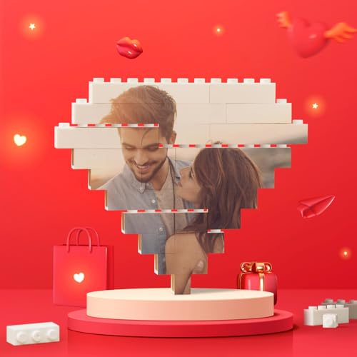 Personalisierte Bausteine mit Foto Puzzle mit Eigenem Bild Diamant Form Bausteine Benutzerdefiniertes Bild Weihnachten Geburtstag Geschenke für Geschenk für Familie, Paar, Freunde von Smile lab
