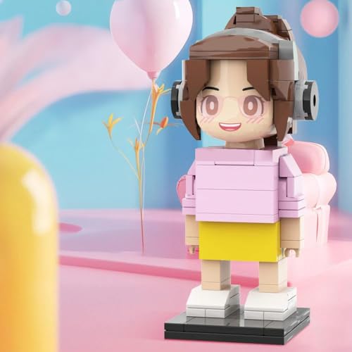 Personalisierte Figuren aus Bausteine, Duddu-Version Ganzkörper 1 Person Kleines Teilchen Bausteine mit Foto Einzigartig Weihnachten Geburtstag Geschenke für Frauen, Männer von Smile lab
