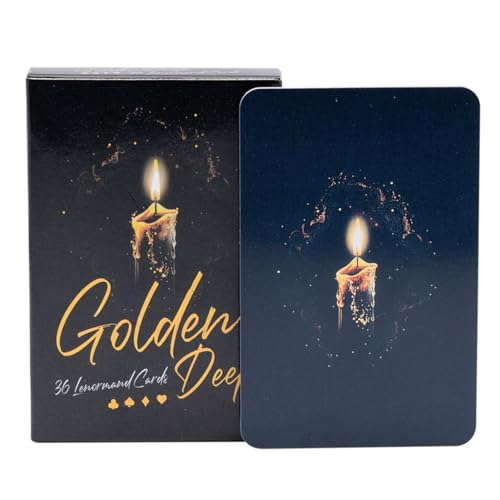 2 Stück Lenormand Karten - 9 X 6,2 cm Tarot-Karten,Fortune Golden Deep Lenormand,Lenormand Cards,Lenormand Kartendecks,Lenormand Karten,Orakelkarten,Lenormand Karten Für Anfänger,(Englische Version) von Smileshiney
