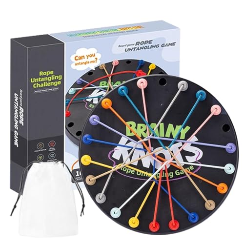 Twisted Seil Puzzle Spiel - 26 * 26 * 1,5 cm Twisted Rope Puzzlespiel, Rope Challenge Spiel Aus ABS, Unterhaltsames Reisespiel, Logisches Denktraining, Familienabendspiel, von Smileshiney