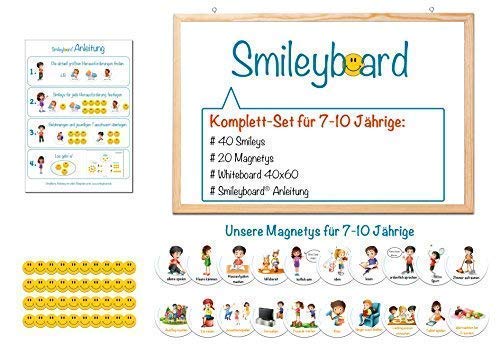 Smileyboard - Komplett-Set Magnete - 40 x Smiley- und 20 x Aufgaben- und Belohnungsmagnete - Whiteboard - Verschiedene Motive von Smileyboard