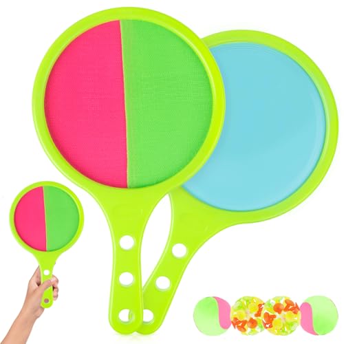 Klettballspiel Strandspielzeug Kinder Garten Spiele: Klettspiel Set mit 2 Schlägern & 4 Bällen, Wurfspiel für Draußen Outdoorspiele ab 3 Jahren Klettballspiel Strandspielzeug Kinder Garten Spiele: Klettspiel Set mit 2 Schlägern & 4 Bällen, Wurfspiel für Draußen Outdoorspiele ab 3 Jahren von Smilfree