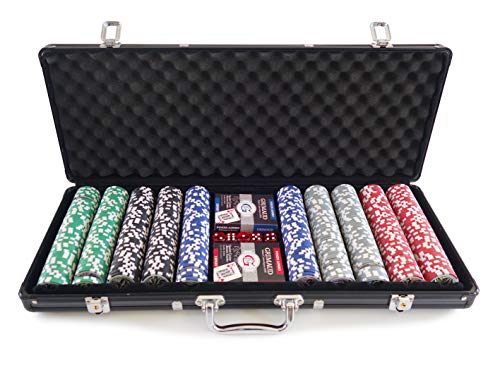 Smir 360355 Casino-Set World Poker Tour, schwarzer Aluminium-Koffer, Poker Grimaud, 500 amerikanische jetons von Smir