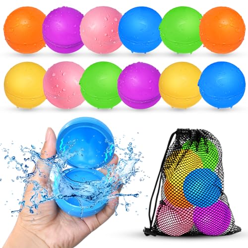 SOPPYCID 12 Stück Wasserbomben Wiederverwendbar,Silikon Wasserbomben Selbstschließend magnetische Spritzbälle,Sommer Wasserspielzeug für Kinder im Alter von 3-12 Jahren für Spaß,Pure Farbe. SOPPYCID 12 Stück Wasserbomben Wiederverwendbar,Silikon Wasserbomben Selbstschließend magnetische Spritzbälle,Sommer Wasserspielzeug für Kinder im Alter von 3-12 Jahren für Spaß,Pure Farbe. von Smirodi