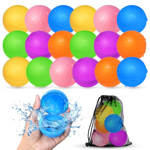 Smirodi SOPPYCID 18 Stück Wasserbomben Wiederverwendbar,Silikon Wasserbomben Selbstschließend magnetische Spritzbälle,Sommer Wasserspielzeug für Kinder im Alter von 3-12 Jahren für Spaß,Pure Farbe. Smirodi SOPPYCID 18 Stück Wasserbomben Wiederverwendbar,Silikon Wasserbomben Selbstschließend magnetische Spritzbälle,Sommer Wasserspielzeug für Kinder im Alter von 3-12 Jahren für Spaß,Pure Farbe. von Smirodi