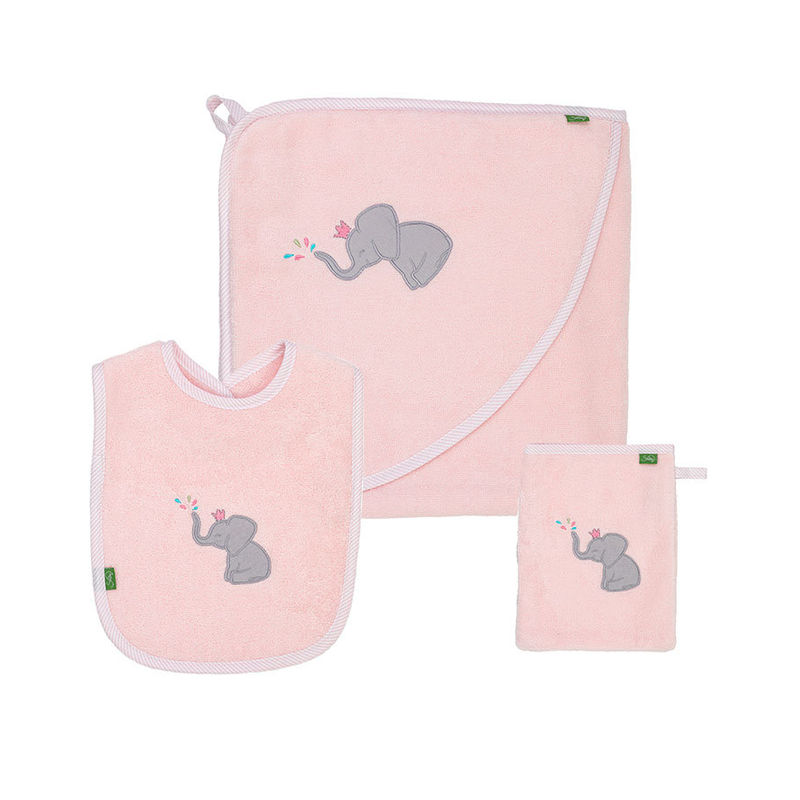 Bade-Set ELEFANT 3-teilig in rosa von Smithy