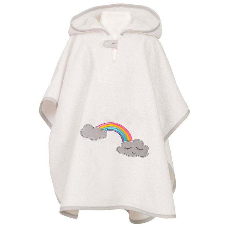 Badeponcho REGENBOGEN in weiß von Smithy