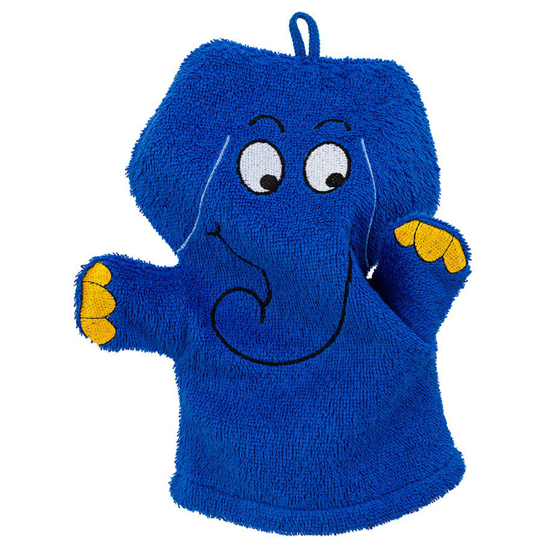Waschhandschuh ELEFANT in blau von Smithy