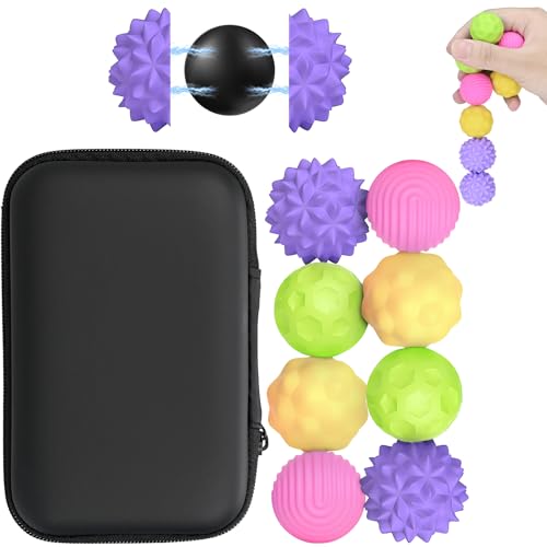 8 Stück Magnetische Fidget Toys, Magnetkugeln, sensorisches Silikon-Spielzeug, magnetische Anziehungskraft, Stressabbau-Bälle mit Silikonhülle, Stressabbau (Farbe) von Smlper