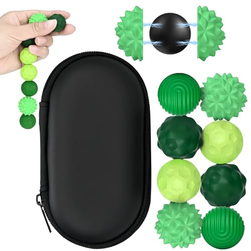 8 Stück Magnetische Fidget Toys, Magnetkugeln, sensorisches Silikon-Spielzeug, magnetische Anziehungskraft, Stressabbau-Bälle mit Silikonhülle, Stressabbau (Grün, Klein) von Smlper