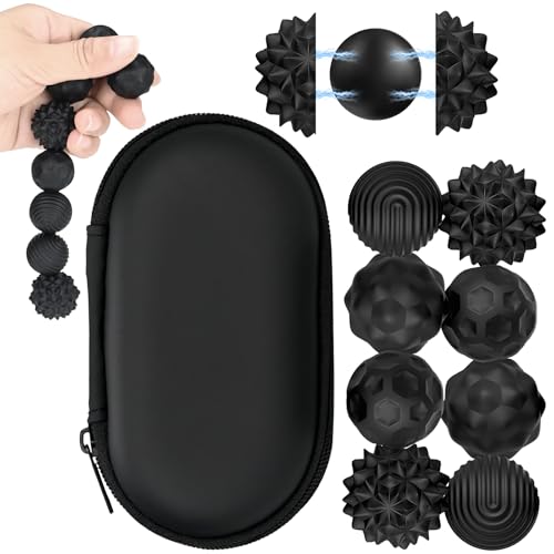 8 Stück Magnetische Fidget Toys, Magnetkugeln, sensorisches Silikon-Spielzeug, magnetische Anziehungskraft, Stressabbau-Bälle mit Silikonhülle, Stressabbau (Schwarz, Klein) von Smlper