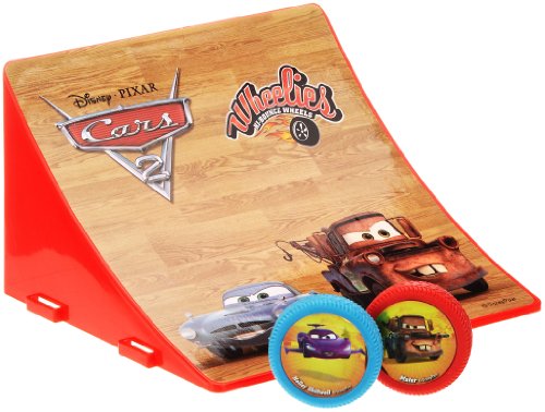 Dickie - Disney Cars 2 - Wheelies Jump Ramp, Rampe inklusiv 2 Wheelies, Rampe: 15 x 9 cm von Smoby