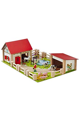 Eichhorn 100004308 - Bauernhof mit 2 Gebäuden, Spielplatte, Figuren, Tieren, Zäunen; 25-TLG, 36x51cm, Buchenholz Eichhorn 100004308 - Bauernhof mit 2 Gebäuden, Spielplatte, Figuren, Tieren, Zäunen; 25-TLG, 36x51cm, Buchenholz von Smoby