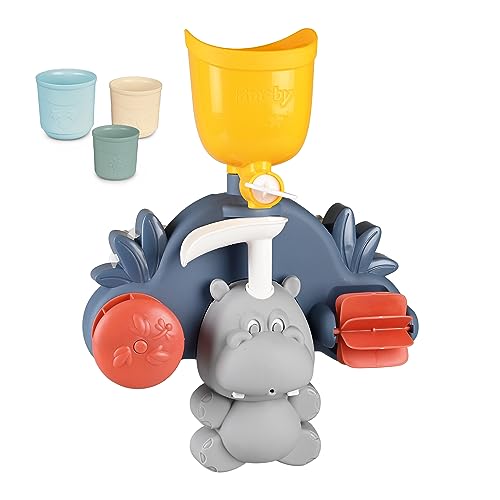 Little Smoby - Hippo Badewannenspielzeug ab 1 Jahr - Wasserspielzeug mit Spritzfunktion, Bechern und Saugnäpfen für die Badewanne, Badespielzeug für Babys und Kinder ab 12 Monate von Smoby